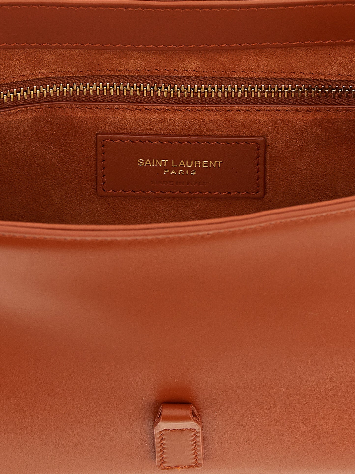 Saint Laurent Orange Calfskin Shoulder Bag