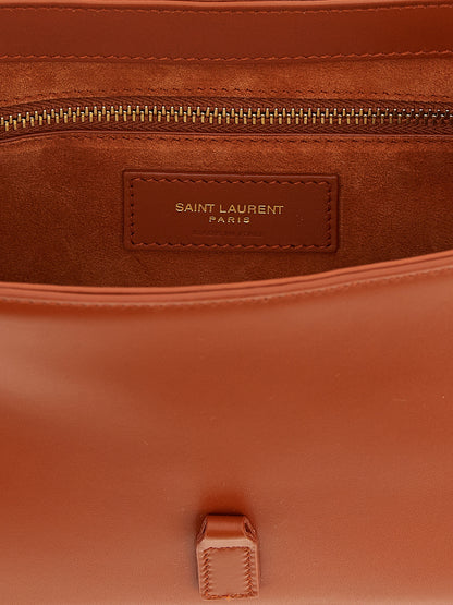 Saint Laurent Orange Calfskin Shoulder Bag