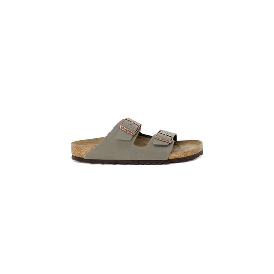 Birkenstock Gray Leather Flat Sandals