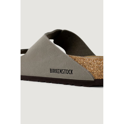 Birkenstock Gray Leather Flat Sandals