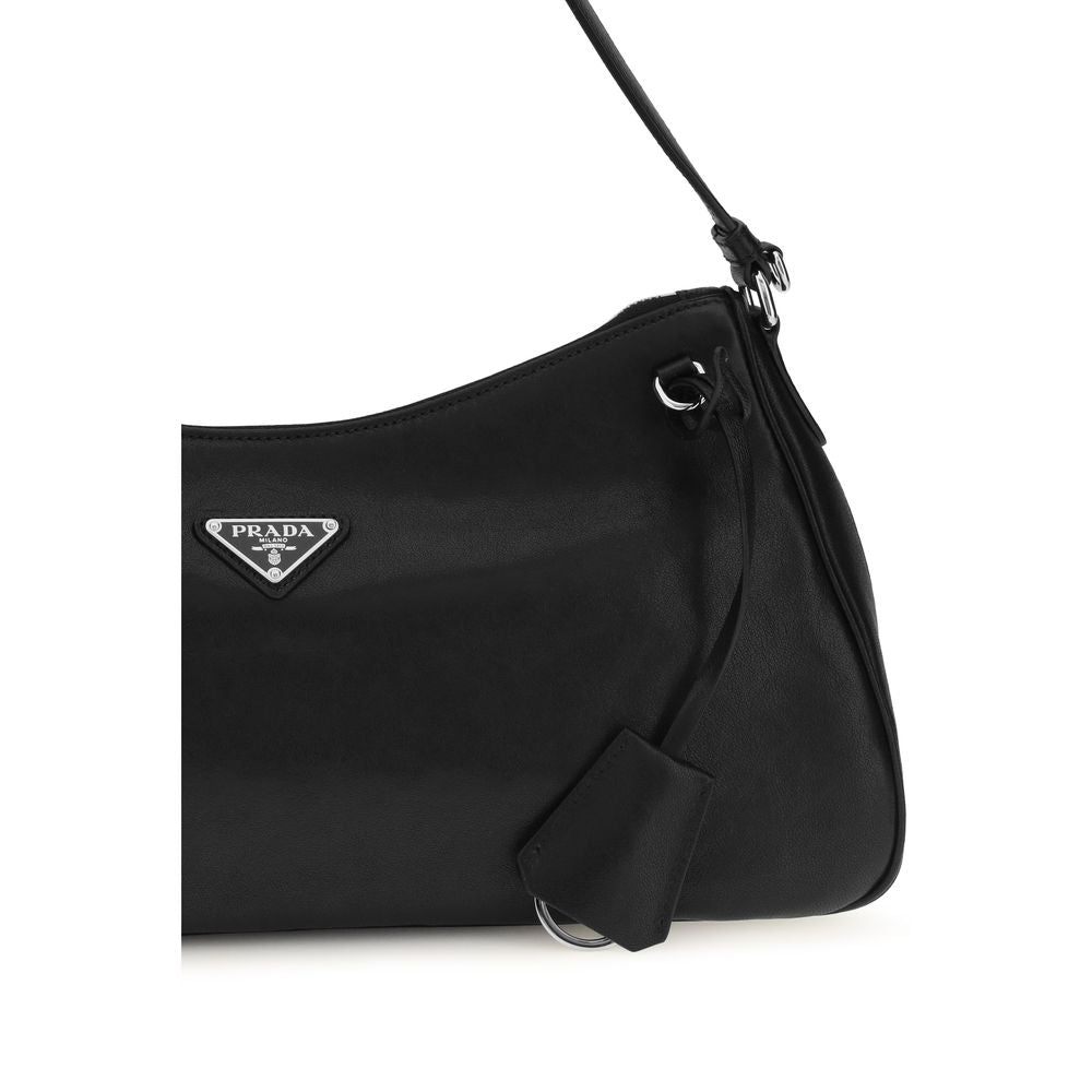 Prada Black Calf Leather Bos Taurus Shoulder Bag