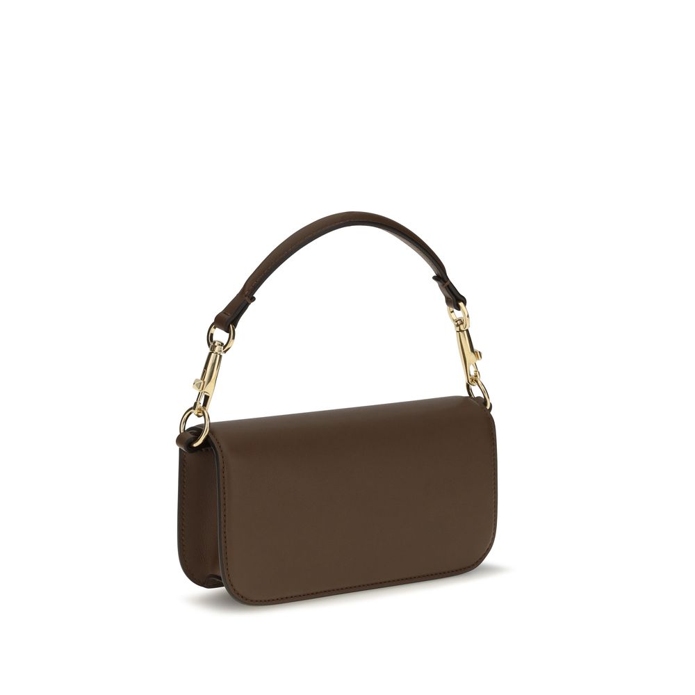 Valentino Garavani Brown Calf Leather Bos Taurus Shoulder Bag