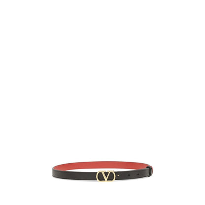 Valentino Garavani Black Calf Leather Bos Taurus Regular Belt