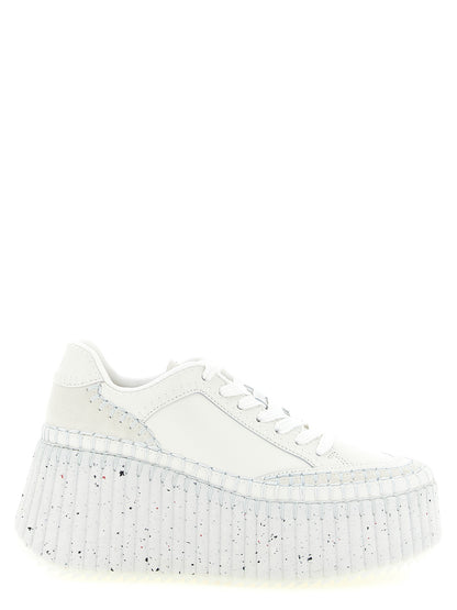 Chloé White Polyester Wedge Sandals