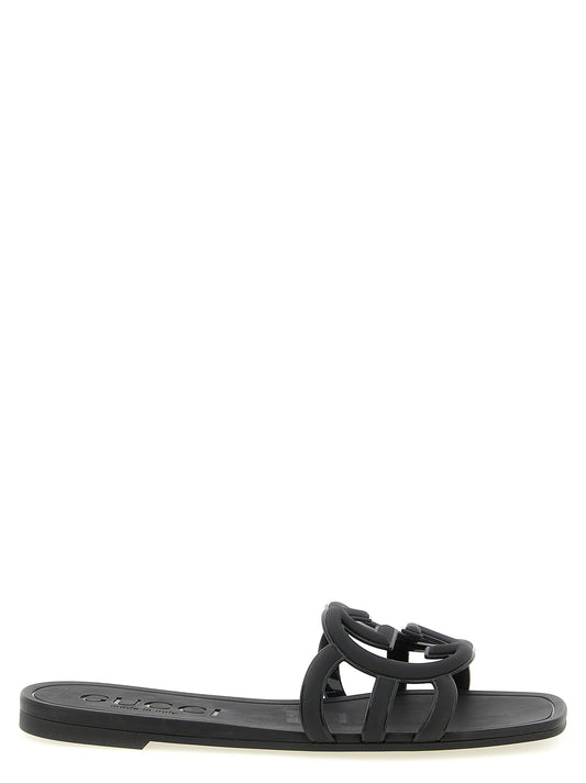Gucci Black Rubber Slides