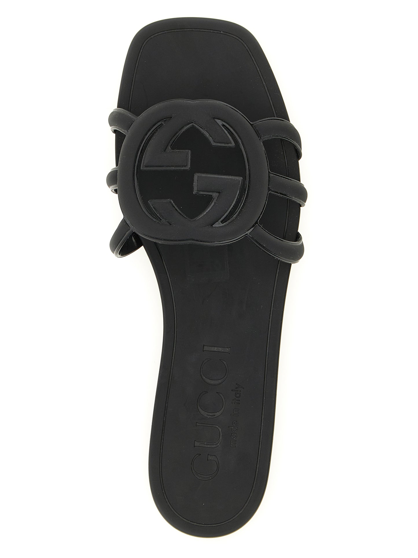 Gucci Black Rubber Slides