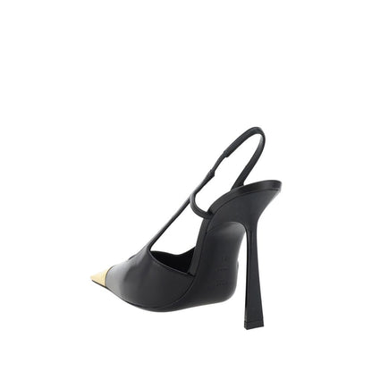 Saint Laurent Black Calf Leather Bos Taurus High Heel Pumps