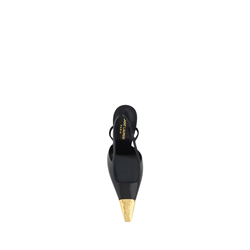 Saint Laurent Black Calf Leather Bos Taurus High Heel Pumps