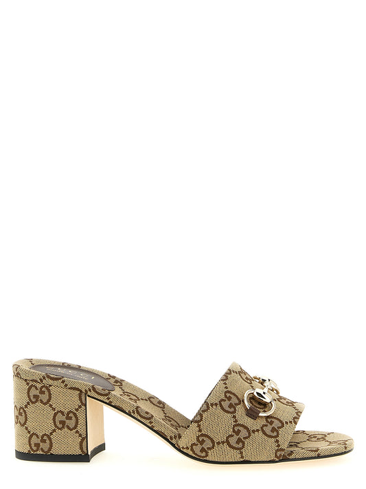 Gucci Beige Cotton Slides