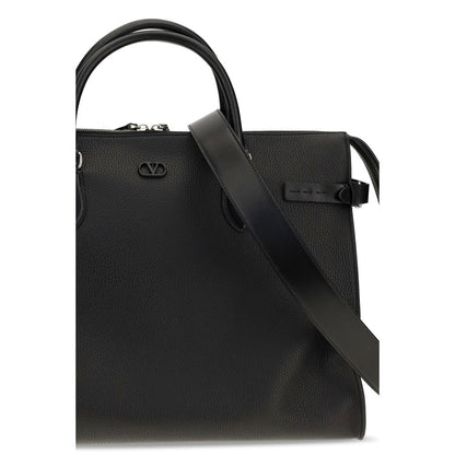 Valentino Garavani Black Calf Leather Bos Taurus Handbag