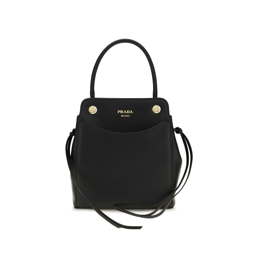 Prada Black Calf Leather Bos Taurus Shoulder Bag