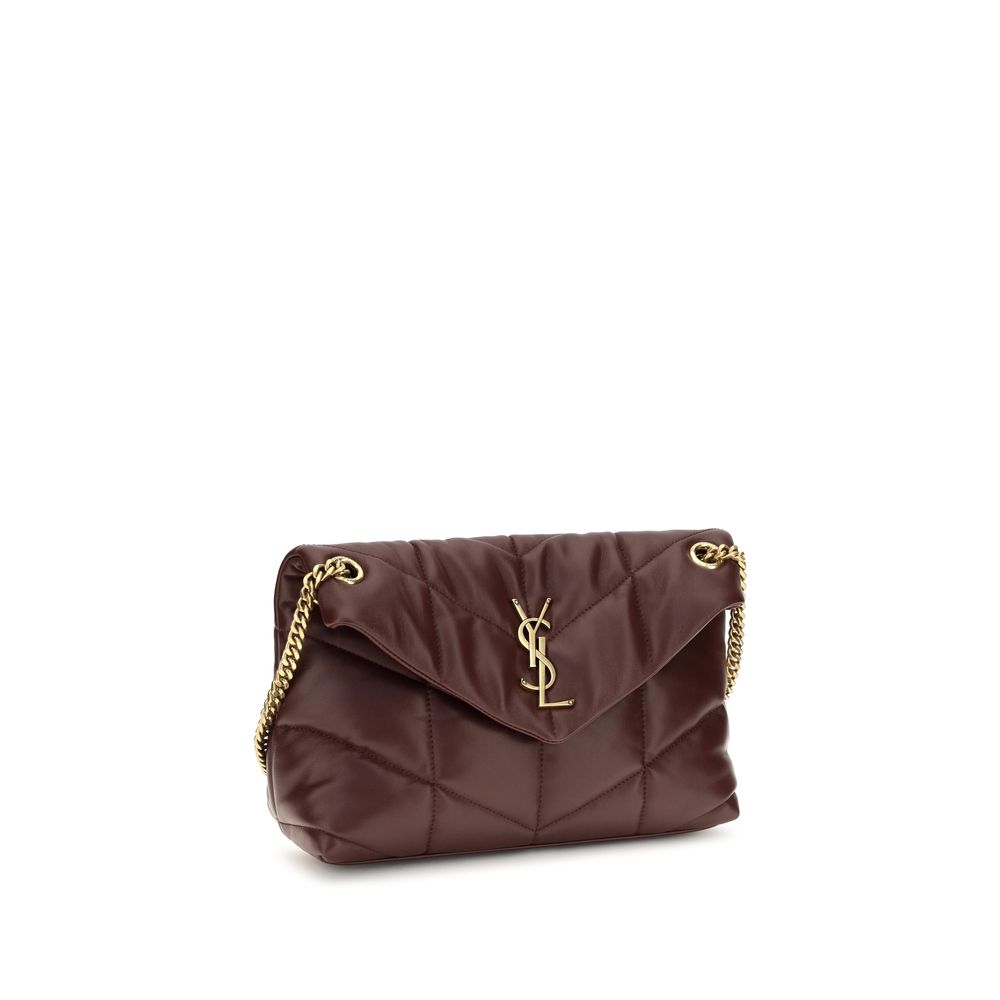 Saint Laurent Bordeaux Lamb Leather Shoulder Bag