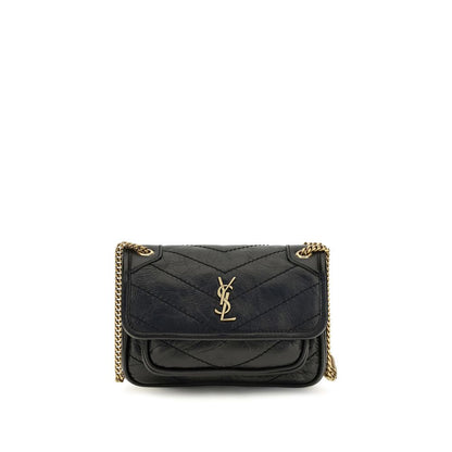 Saint Laurent Black Calf Leather Bos Taurus Shoulder Bag
