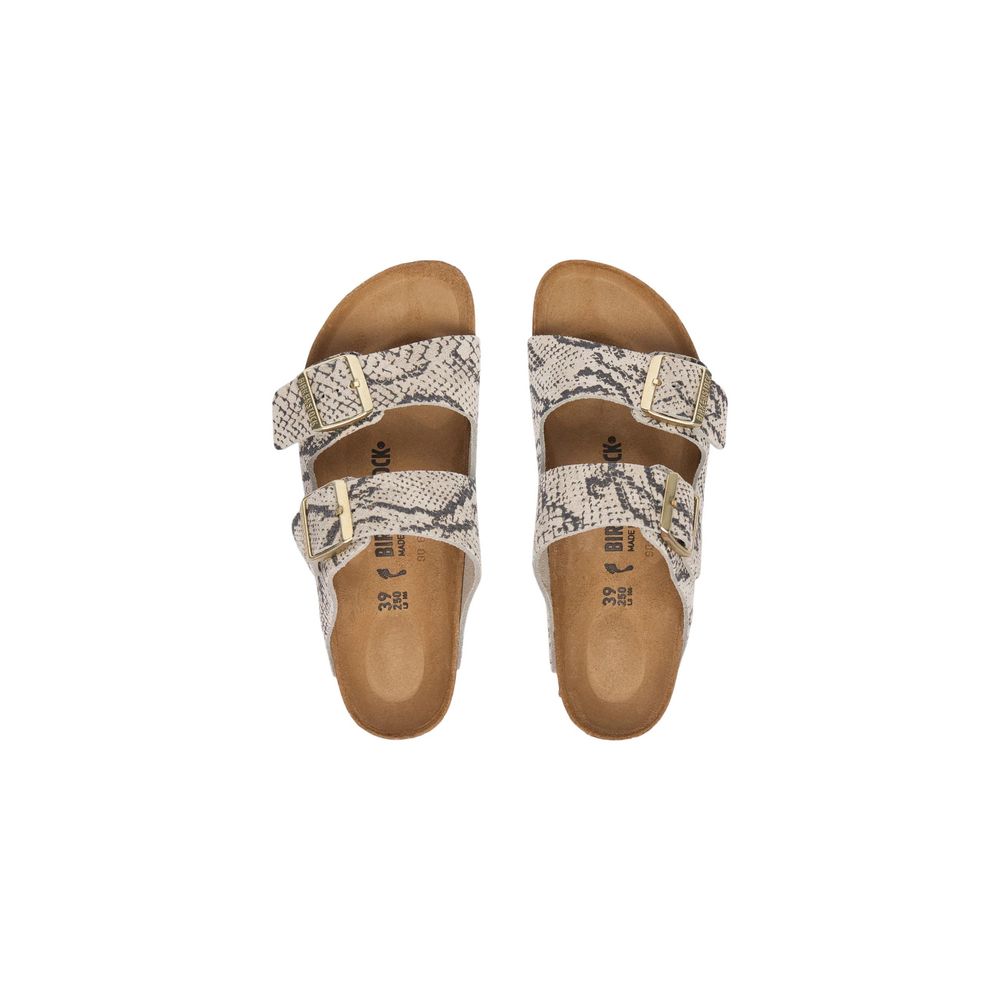 Birkenstock Gray Leather Flat Sandals