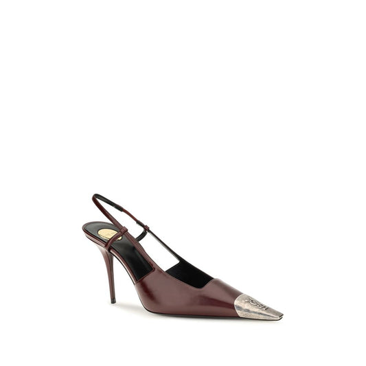 Saint Laurent Bordeaux Calf Leather Bos Taurus High Heel Pumps