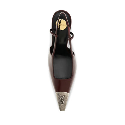 Saint Laurent Bordeaux Calf Leather Bos Taurus High Heel Pumps