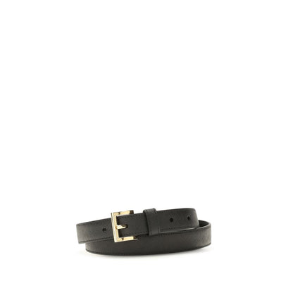Prada Black Calf Leather Bos Taurus Regular Belt