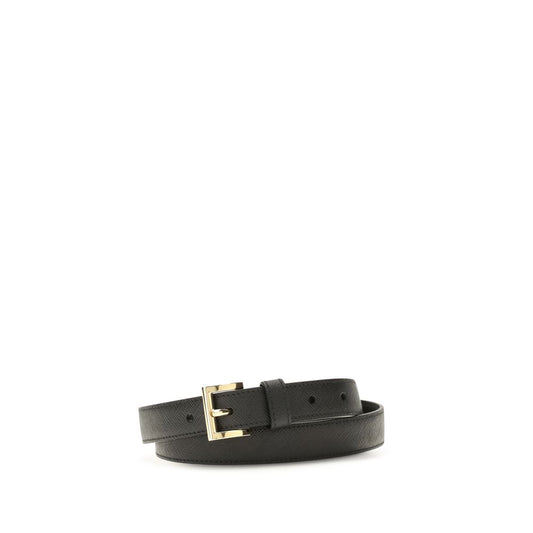 Prada Black Calf Leather Bos Taurus Regular Belt