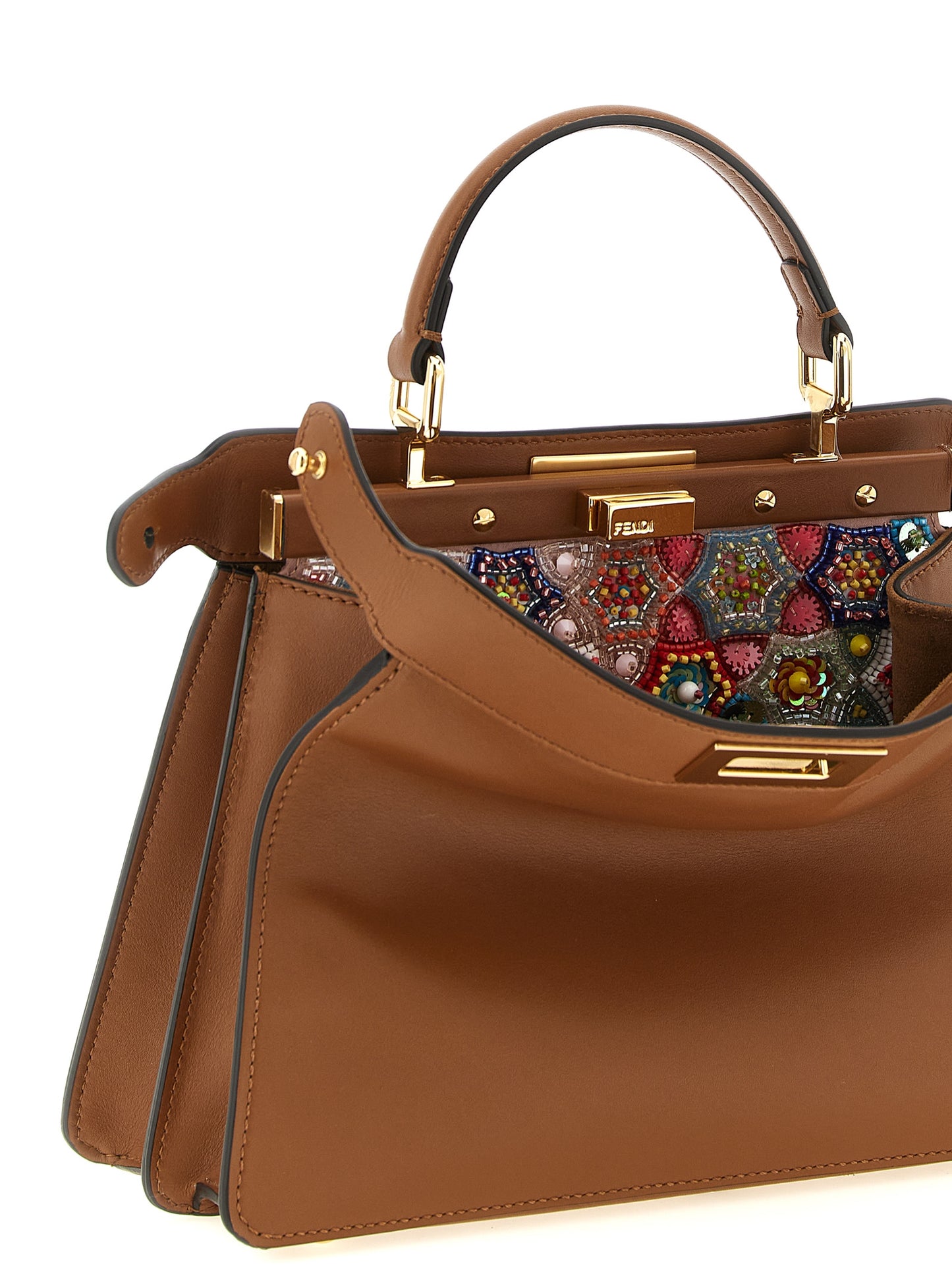Fendi Brown Calfskin Crossbody Bag