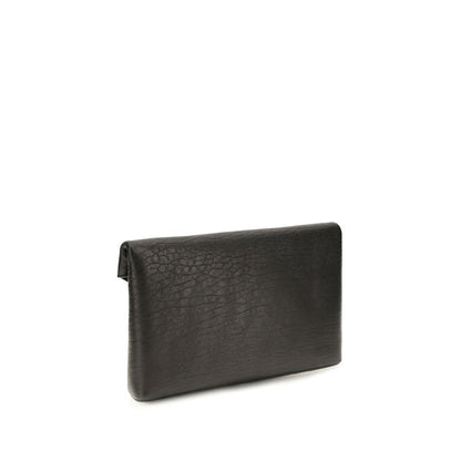 Saint Laurent Black Lamb Ovis Aries Aries Clutch Bag