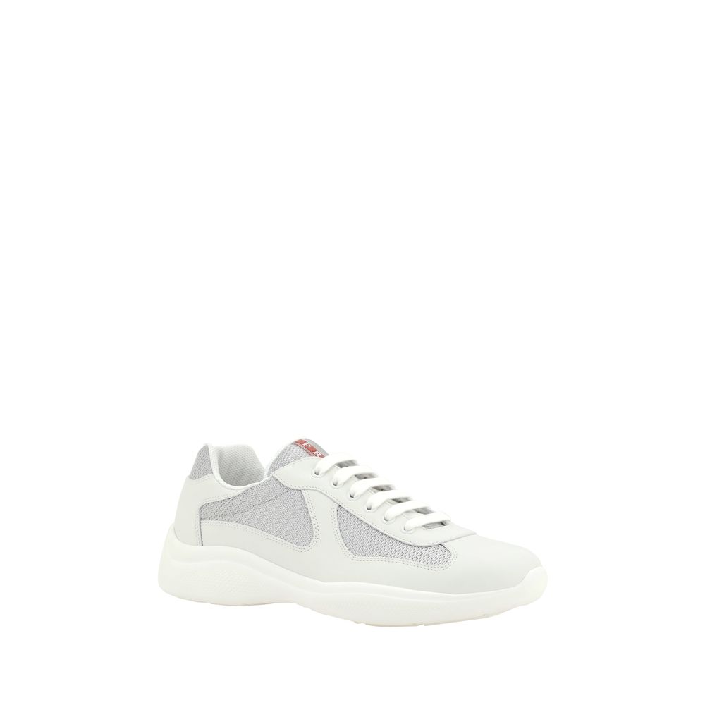 Prada White Polyamide Low Top Sneakers