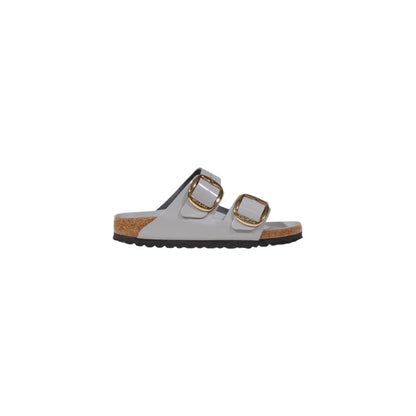 Birkenstock Gray Leather Flat Sandals