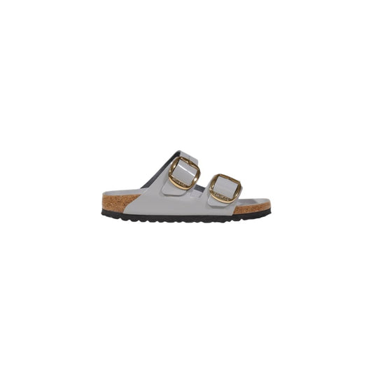 Birkenstock Gray Leather Flat Sandals