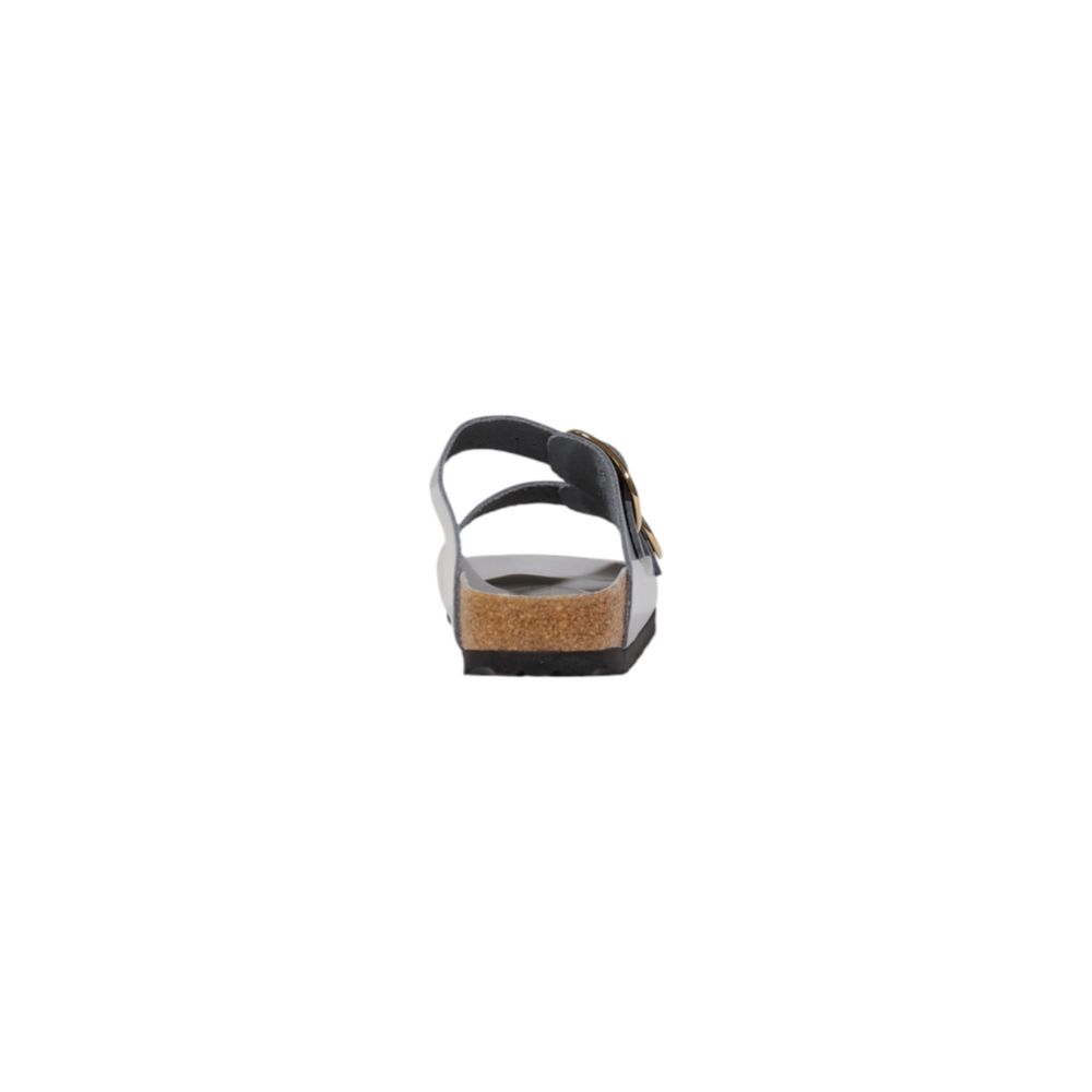 Birkenstock Gray Leather Flat Sandals