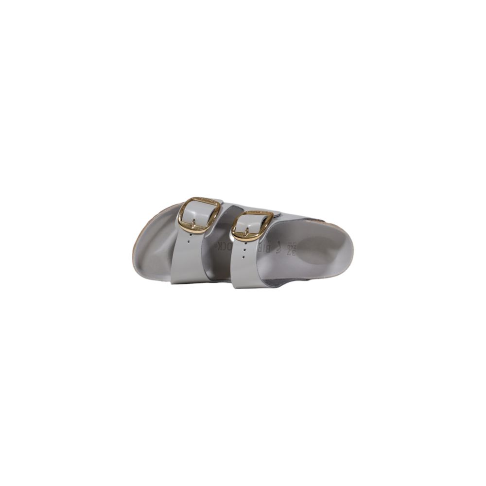 Birkenstock Gray Leather Flat Sandals