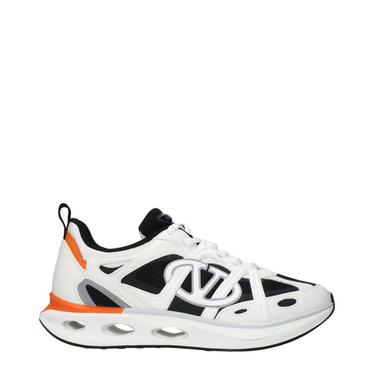 Valentino Garavani White Fabric Athletic Sneakers